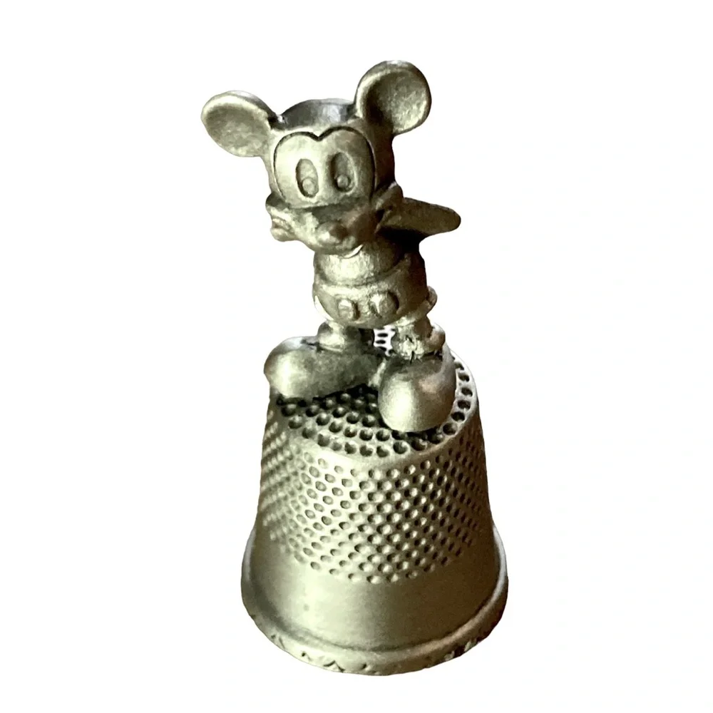 Mickey Mouse Thimble Disney Collectible Genuine Pewter Vintage Seamstress Sewing